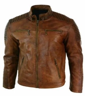 Men Black With Genuine Sheepskin Leather Jacket