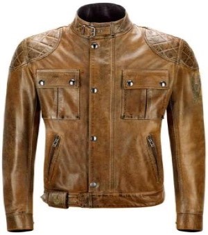 Men Fashionable Biker Leather Jacket Genuine Bodaskin Jacket