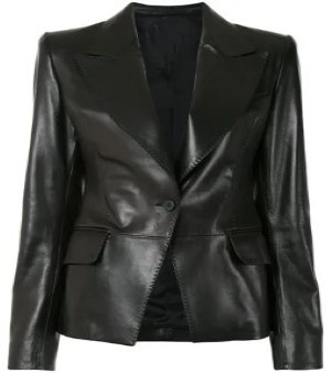 Ladies Black Party Wear Leather Jacket