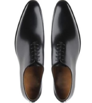 Men Black Leather Formal Laces Shoes