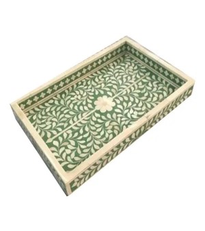Bone Inlay Green Serving Tray