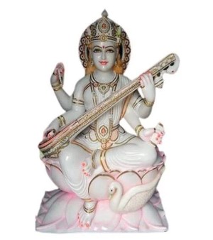 Maa Saraswati Marble Statue