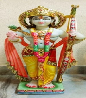 White Marble Ram Statue