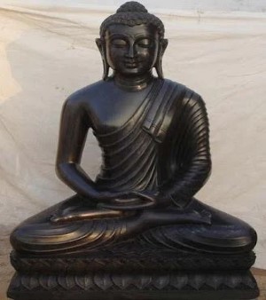Black Marble Buddha Statue