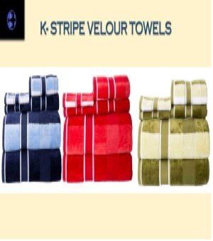 Cotton K-Stripe Velour Towels