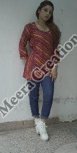 Ladies Printed Cotton Short Kurti