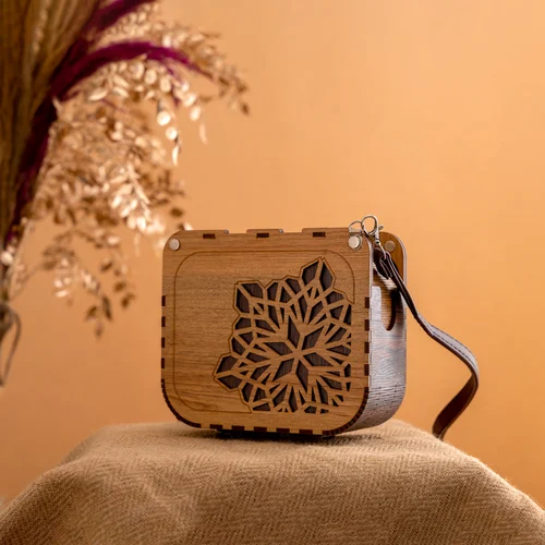 Ladies Square Wooden Clutch Bag