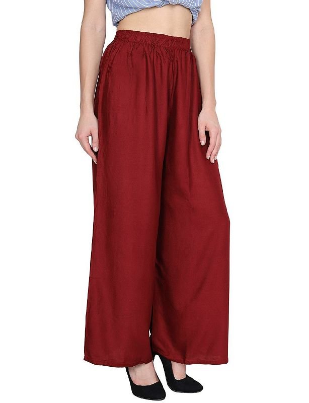 Maroon Ladies Rayon Palazzo