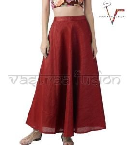 Maroon Chanderi Long Skirt