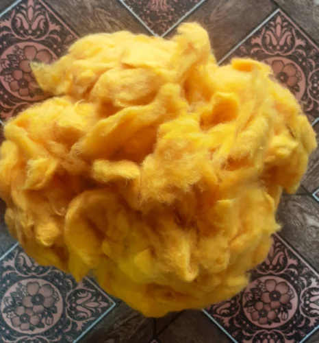 Yellow Recycled Cotton Fiber