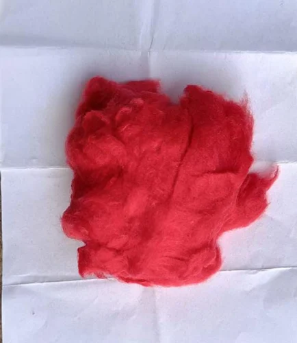 Red Recycled Cotton Fiber