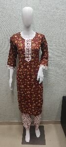 Cambric Cotton Kurti With Pant