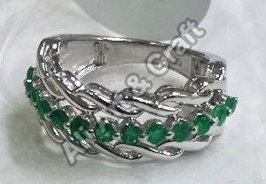 Emerald Silver Ring