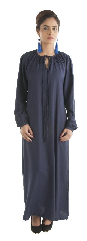 Front Neck Drawstring Modest Wear Abaya
