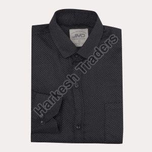 Mens Cotton Black Dot Print Shirt