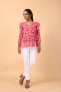 Long Sleeves Floral Printed Top