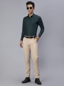 Blackberrys Men Solid Formal Green Shirt