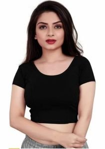 Ladies Black Short Sleeves Blouse