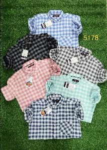 Mens Checked Single Pocket Shirts