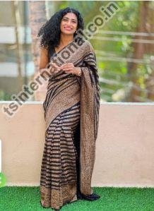 Banarasi Pure Handloom Antique Zari Weaved Georgette Silk Saree