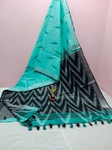 Linen Ikkat Saree