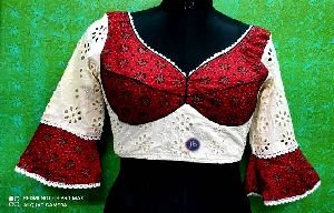 Ajrakh Block Print and Cotton Hakoba Designer Celebrirty Cut Blouse