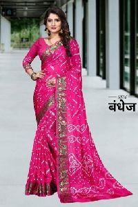 Bandhej Cotton Saree