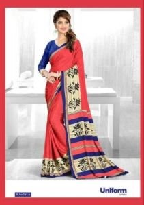 Uniform Collection Ladies Italian Crepe Saree