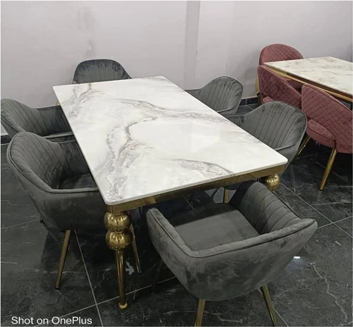 Marble Top Dining Table 6 Seater