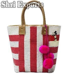 Canvas-Leather Ladies Handbag 1626