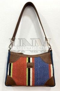 Ladies Canvas and Leather Shoulder Bag