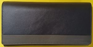 Black/Grey - Leather Ladies Purse