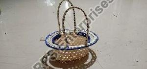 3X2 Inch Palm Leaf Double Handle Basket