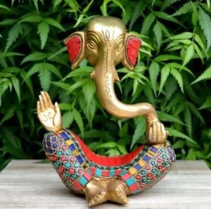 4 Inch Brass Modern Ganesha Statue