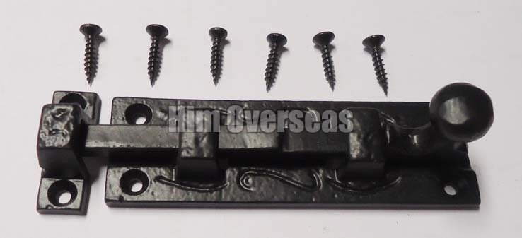 Black Iron Door Tower Bolt