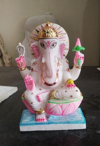 Multicolor Marble Ganesh Statue