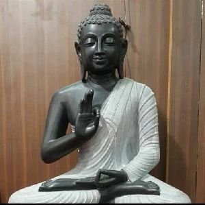 Black Marble Buddha Statue