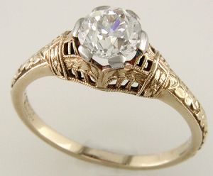 Golden Round Polished Diamond Rings