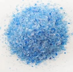 Blue Cold Washed PET Bottle Flakes