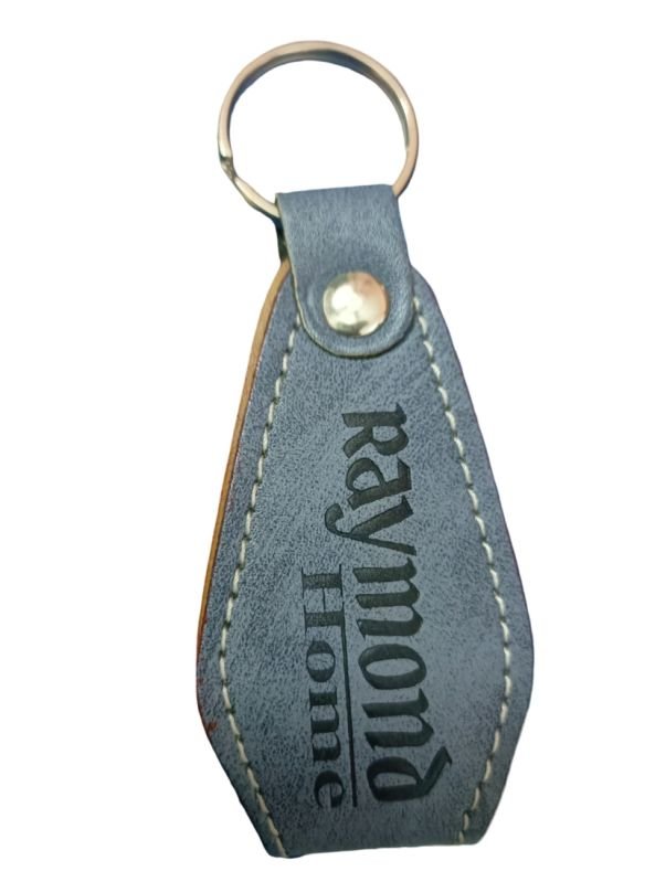 Grey Promotional Leather Keychain