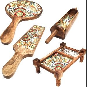 Wooden Khatiya Platter Set
