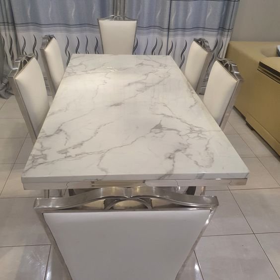 stainless steel marble top table