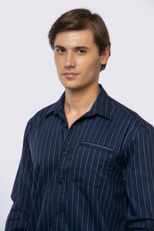 Mens Blue Full Sleeves Cotton Shirt