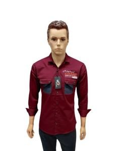 Mens Cotton Twill Fabric Cargo Shirt
