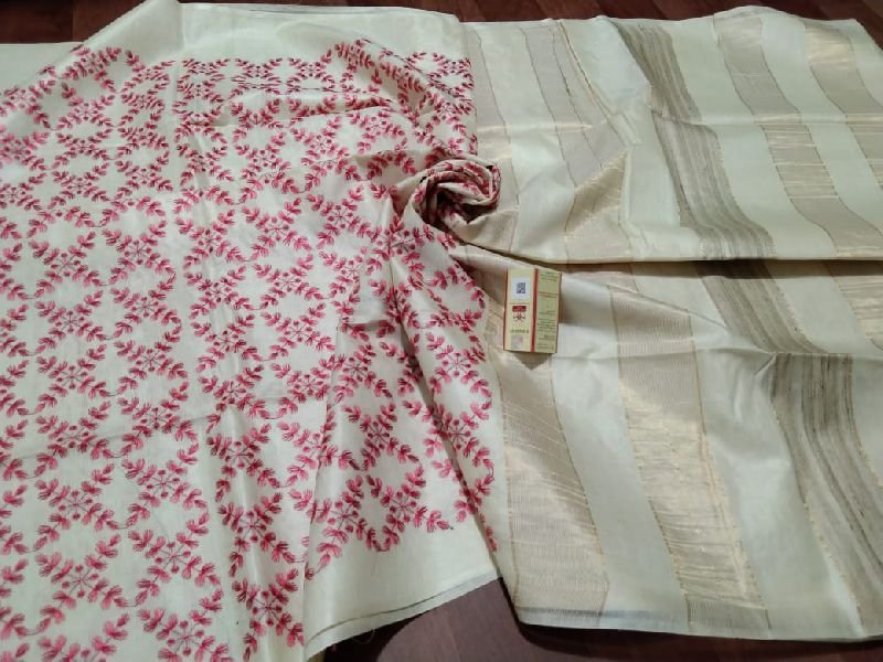 Tussar Silk Aari Work Sarees