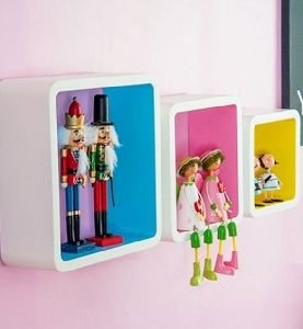 Square Wall Shelves, Color: Multicolor, Material : Wood