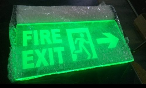 LED Exit Sign Board, Color : Green