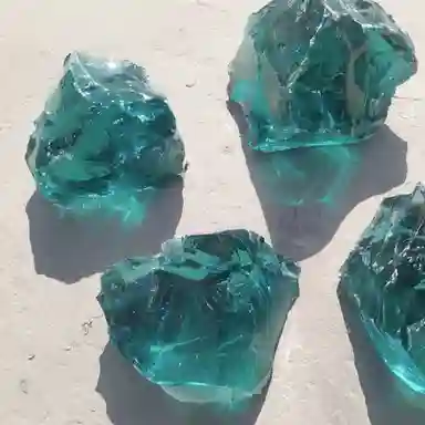 Artificial Stone Light Blue Landscaping Glass Rocks
