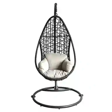 Weather Resistant Black Rattan Outdoor Swing Chair