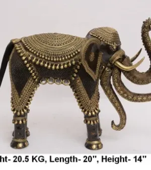 Dhokra Brass Elephant Statue